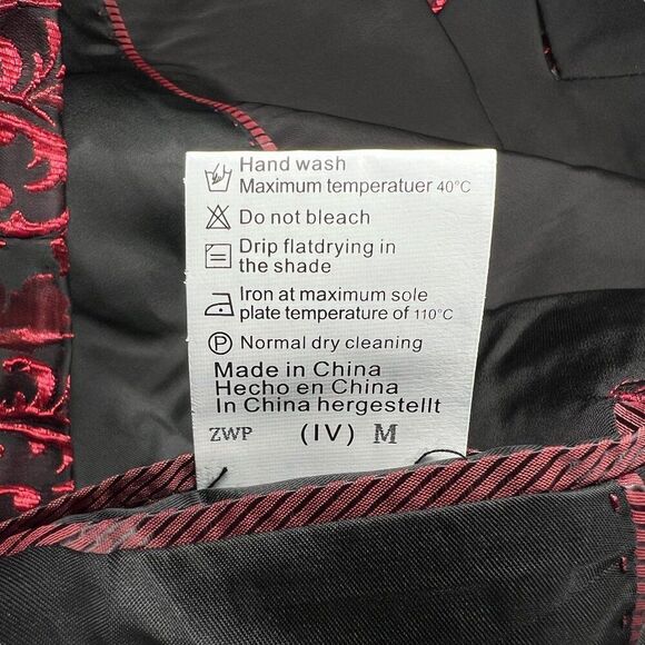 Coofandy Men's Size Medium Black & Red Tuxedo Jacket‎ - Picture 11 of 11